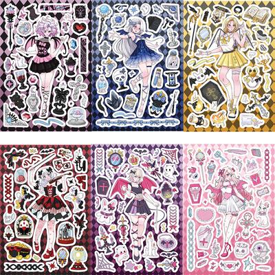8 Demon Girl Guka Character Stickers DIY Hand Account Small Card Mobile Case Decoration Korean Ins
