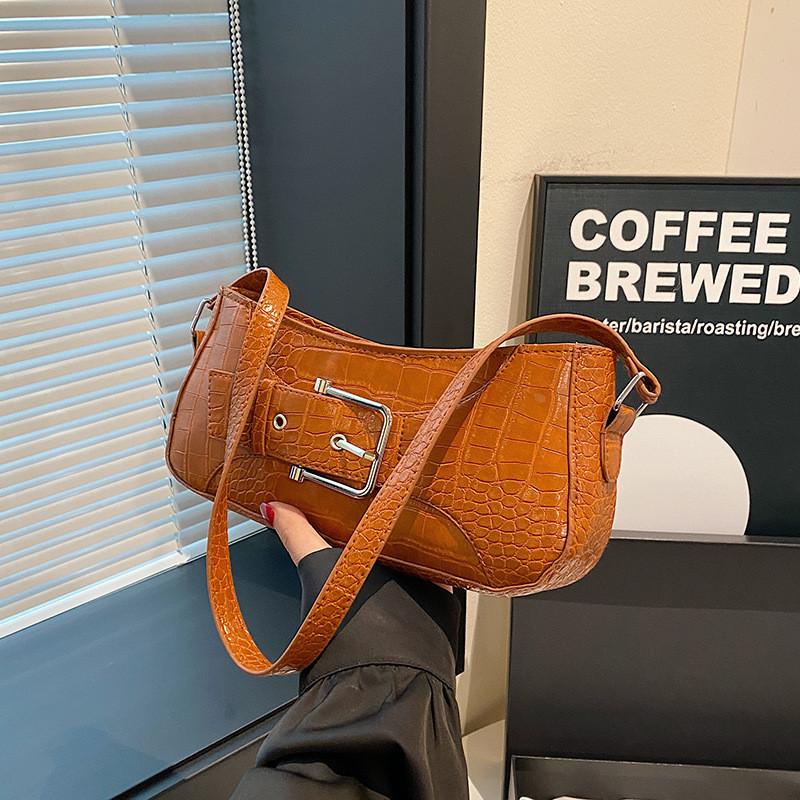 Stylish Pu Leather Shoulder Bag For Women Trendy Street Chic Zippered Handbag