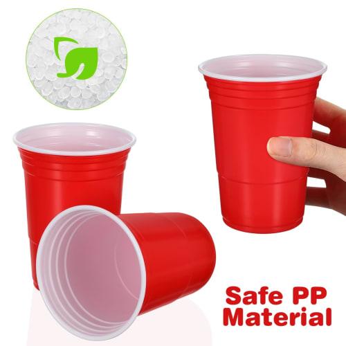 Gadpiparty Disposable Plastic Drink Cup, 450ml, Red, for Hotels, Restaurants, Beverage Shops, Outdoor Activities, Camping, Parties, Weddings, Family G