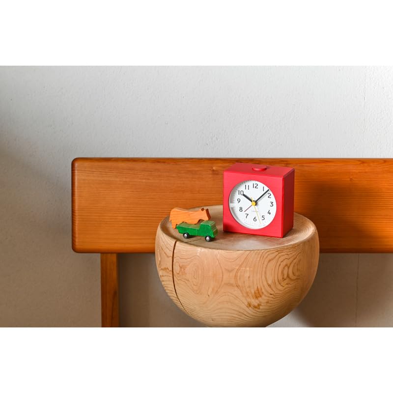 Lemnos Alarm Clock, Analog, Farbe, Natural Wood, Red, PA25-01 RE