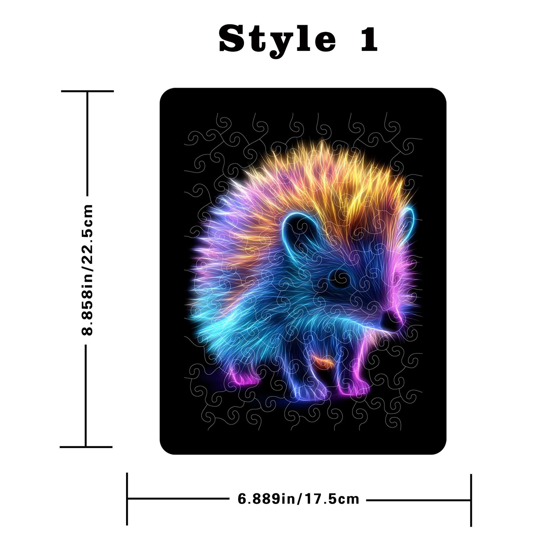 Неоновая Симфония Ежик Пазл Декоративная Картина Креативное Украшение Полупрозрачный Акриловый Пазл