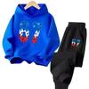 67 Chic Children's Hoodies Set 3-12Y Korean Streetwear Block Tracksuit Fashion Comfortable Kids Sweatshirt 2 Pcs Sets Pant Suit