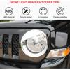 Front Light Headlight Bezels Ring Cover Trim Fit for 2011-2017 Jeep Patriot