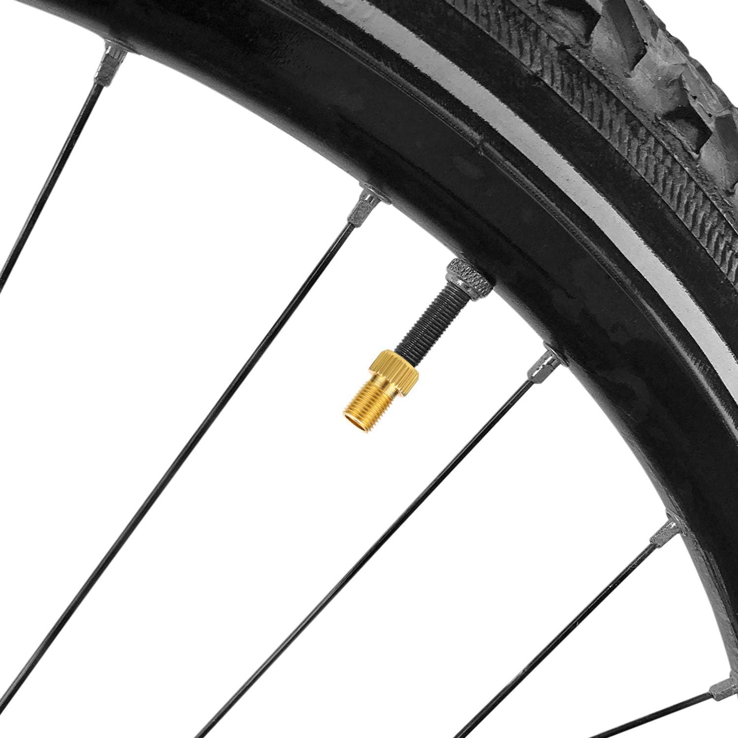 4pcs Presta to Schrader Bike Valve Adaptor, Aluminum Alloy Adapter Converter Bicycle Valve