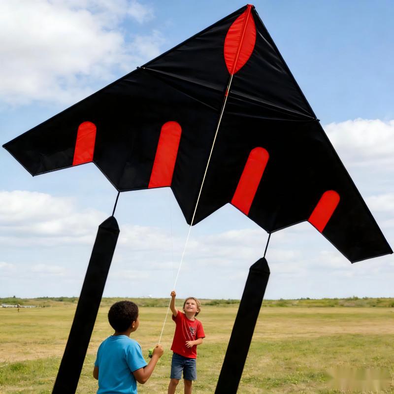 Bomber Aircraft Triangular Kite With Fiberglass Frame For Outdoor Flying And Gift Giving