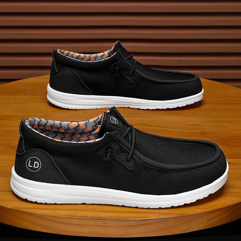 Men Canvas Shoes Black Driving Shoes Casual Grey Wide Head Cloth Shoes for Farther Plus Size Lightweight