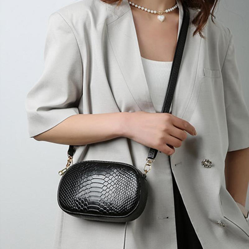 One-shoulder Messenger Women's Bag Crocodile Pattern First Layer Cowhide
