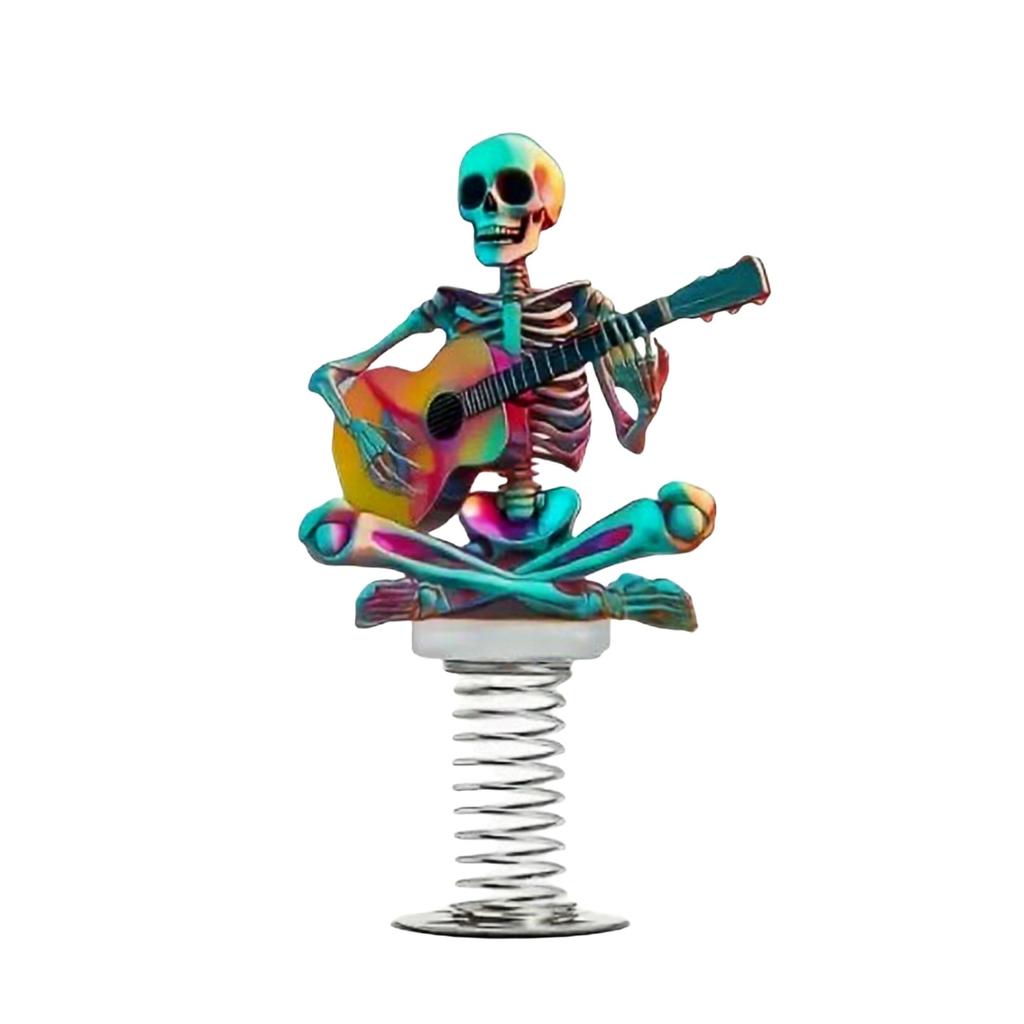 New Halloween Style Witch Skeleton 2D Flat Acrylic Desktop Car Interior Spring Ornament