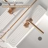2pcs/set Splash Faucet Draining Mat Non-Slip Drying Mat  Kitchen Bathroom Supplies
