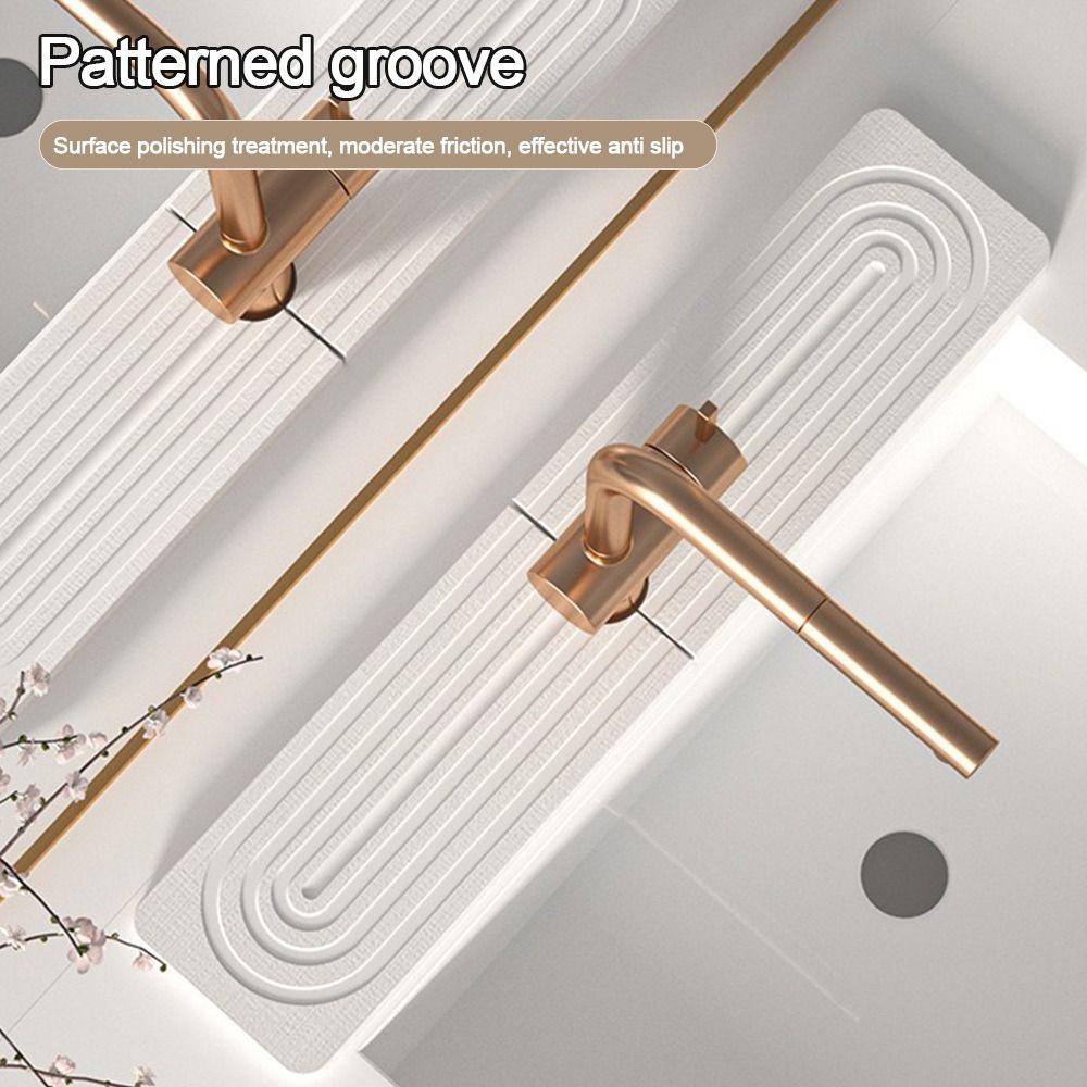 2pcs/set Splash Faucet Draining Mat Non-Slip Drying Mat  Kitchen Bathroom Supplies