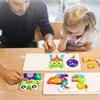 Wooden Animal Growth Puzzles For Toddlers,Cartoon Learning Educational Toys, Children's Early Education Toys