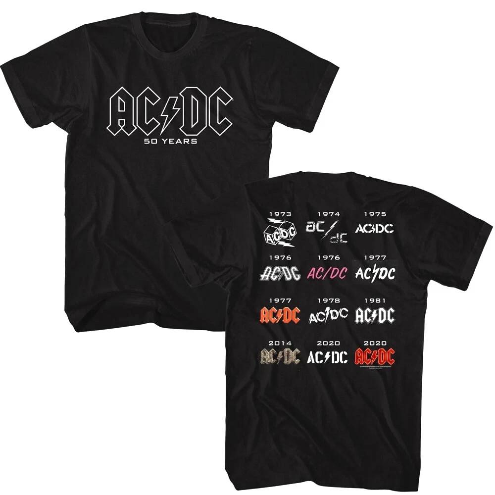 ACDC 50 Years of Iconic Logos Men s T Shirt hot new Unisex T-Shirt L