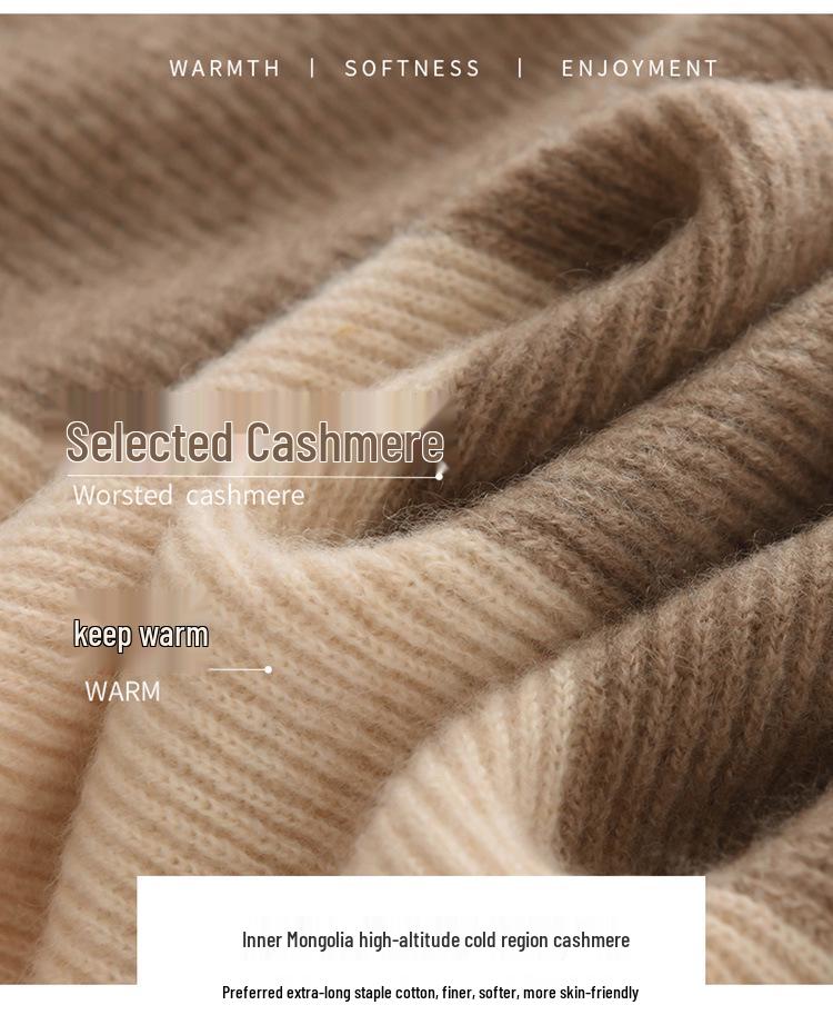 Unisex 100% Cashmere Color Block Ribbed Knit Scarf for Autumn/Winter