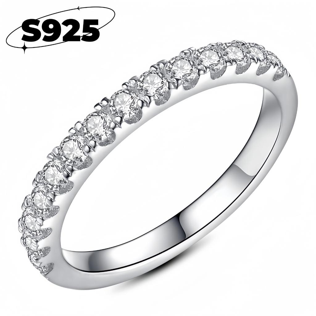 S925 Pure Silver Ring - Fashionable and Non-fading, Simple Zirconia Ring - Wedding Ring