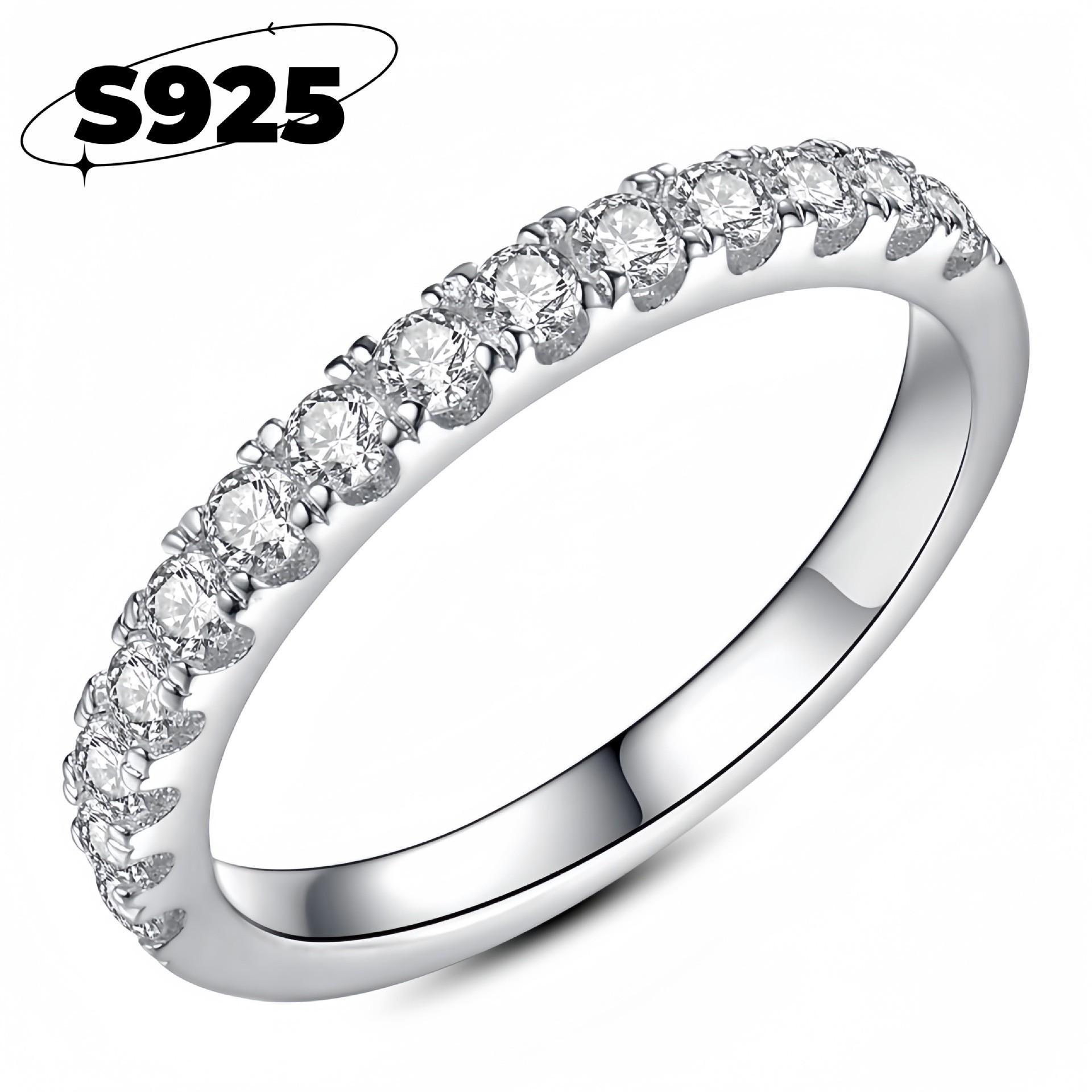 

Кольцо из чистой серебра S925 - Модное и Нетускнеющее, Простое кольцо с цирконием - Обручальное кольцо no. 5