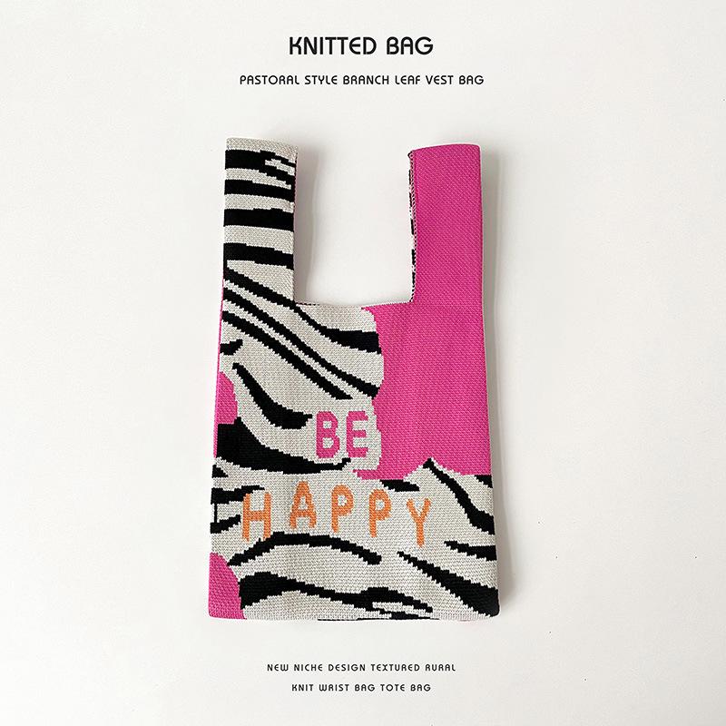 Colorful Knitted Handbags: Women's Fashion Shoulder Bags & Vest Waistcoat Styles