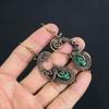 Emerald 999 Copper Wire Wrapped Earrings, Handmade Gemstone Earrings Jewelry, Gifts For Wife Brand New Earrings