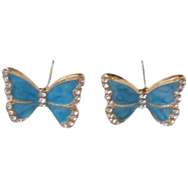 2023 Trendy Blue Butterfly Skin-Brightening Shimmer Earrings: Enhance Your Summer Style