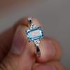 Luxury Colorful Stone Square Diamond Ring, European and American Creative Personality Inlaid Rainbow Gemstone Jewelry Zircon Ring