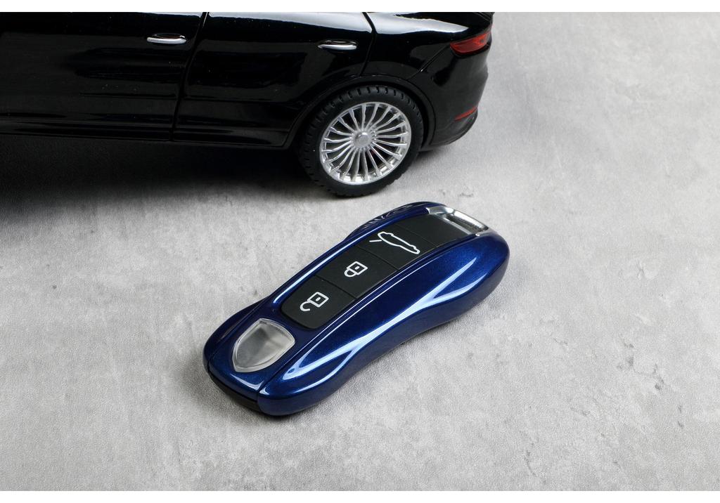 Porsche Gentian Blue Key Shell for Cayenne, Macan, 911, Panamera, 718/Taycan
