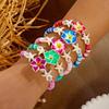 Bohemian Colorful Flower Charm Bracelets For Women Adjustable Pull String Summer Vacation Bangles Girls Party Jewelry Gift