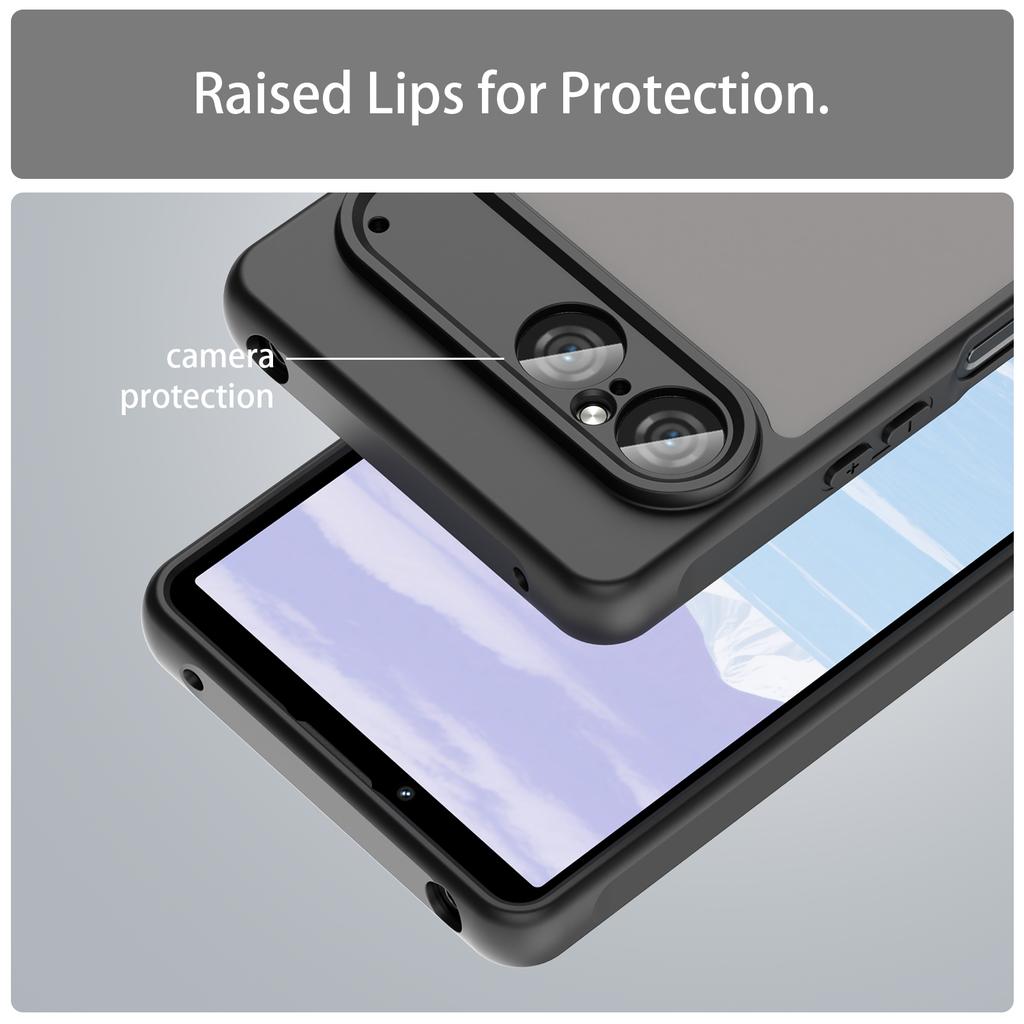 For Sony Xperia 10 VII Case Drop Proof Airbags Frosted Translucent PC + TPU Phone Back Cover