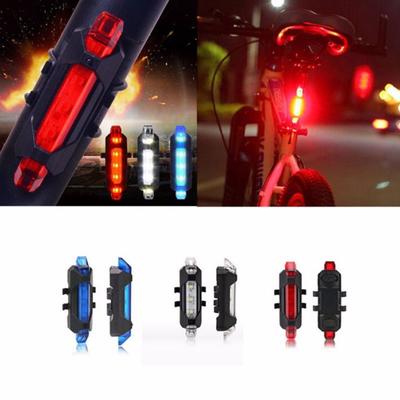 Lampă de Siguranță Avertizor Spate USB Reîncărcabilă cu 5 LED-uri pentru Bicicletă Ciclism