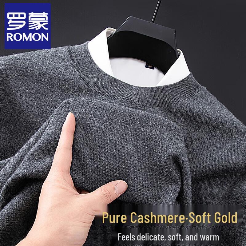 Romon Men's 100% Cashmere Round Neck Sweater