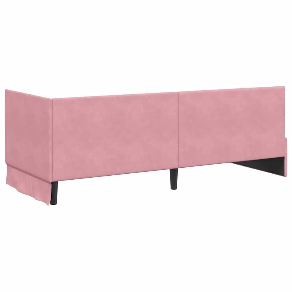 Corner Bed Frame with Mattress and Headboard 2 pcs Grey Velvet