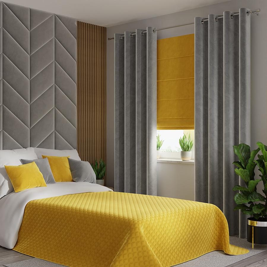 VELVI Quilted Bedspread - Sunny Yellow - 170x210 cm