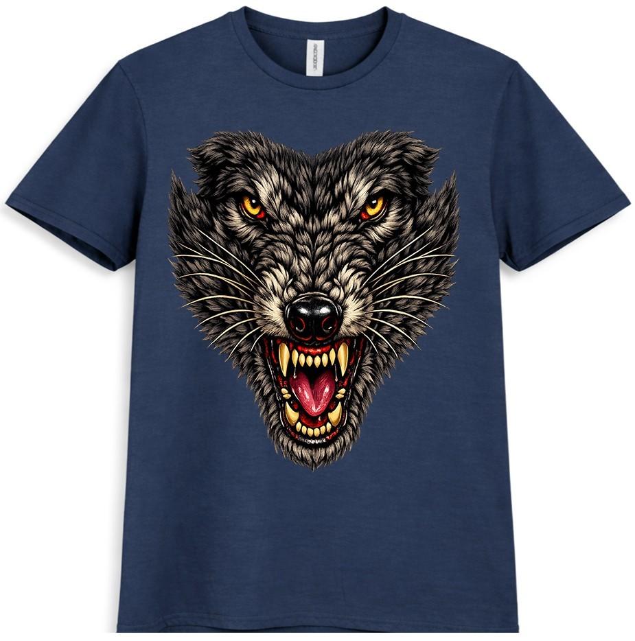 Wolf Head T Shirt Fierce Wild Animal Predator Gothic Graphic Tee Unisexs Unisexs
