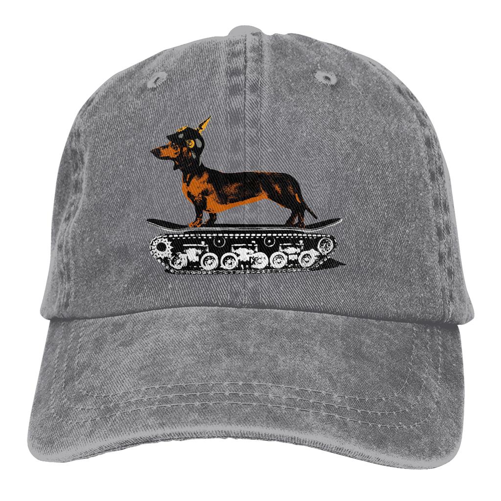 Dachshund Tank Commander The Baseball Cap Peaked capt Sport Unisex Outdoor Custom ww2 WWII World War 2 Hats
