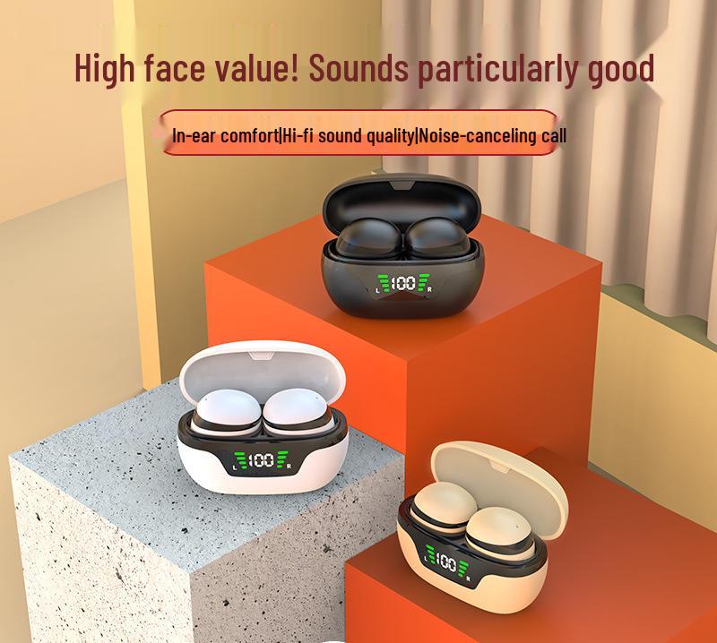 Ultra-Mini Wireless Bluetooth TWS Earbuds: Bean-Type, Sleep, Sports & Gaming Noise Cancelling