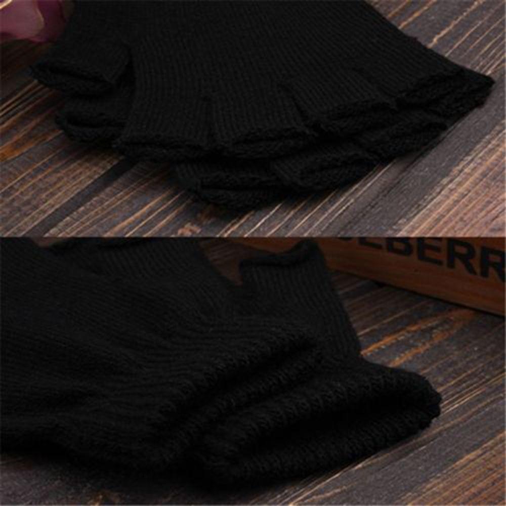 Neue fingerlose schwarze Netzhandschuhe für Herren/Damen, warm, dehnbar, elastisch, modisch, für den Winter, Outdoor, Halbfinger, warmes Fahrradzubehör