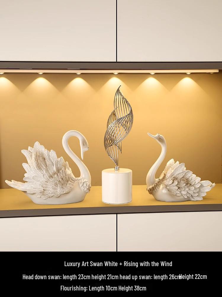 Swan Wine Rack Ornament - Elegant Display for Living Room or Dining Cabinet