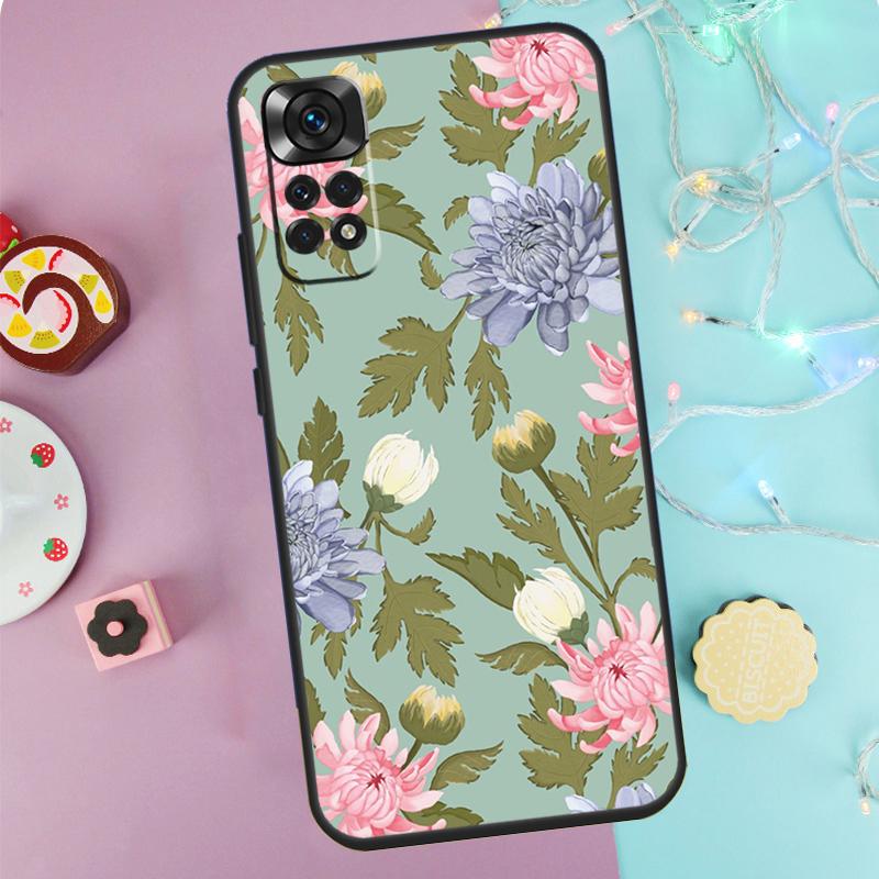 

Chrysanthemum Case For Xiaomi Redmi Note 14 13 9 10 11 12 Pro 9S 10S 11S 12S Redmi 13C 10C 12C 14C Cover Redmi Note 13ProPlus