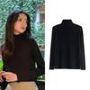 Zhou Ye Autumn/Winter Slim Black Turtleneck Knit Top for Women