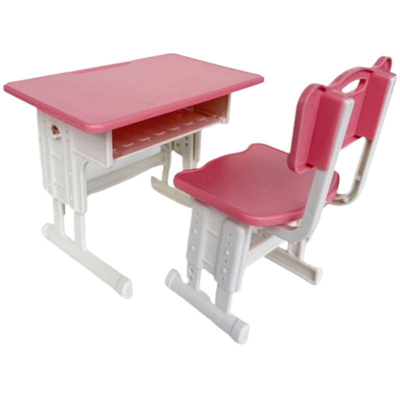 

Модель стола и стула Кукольный стол Кукольные домики Школьная сцена Реалистичный игровой набор Модель стола для творческого школьного веселья розовый