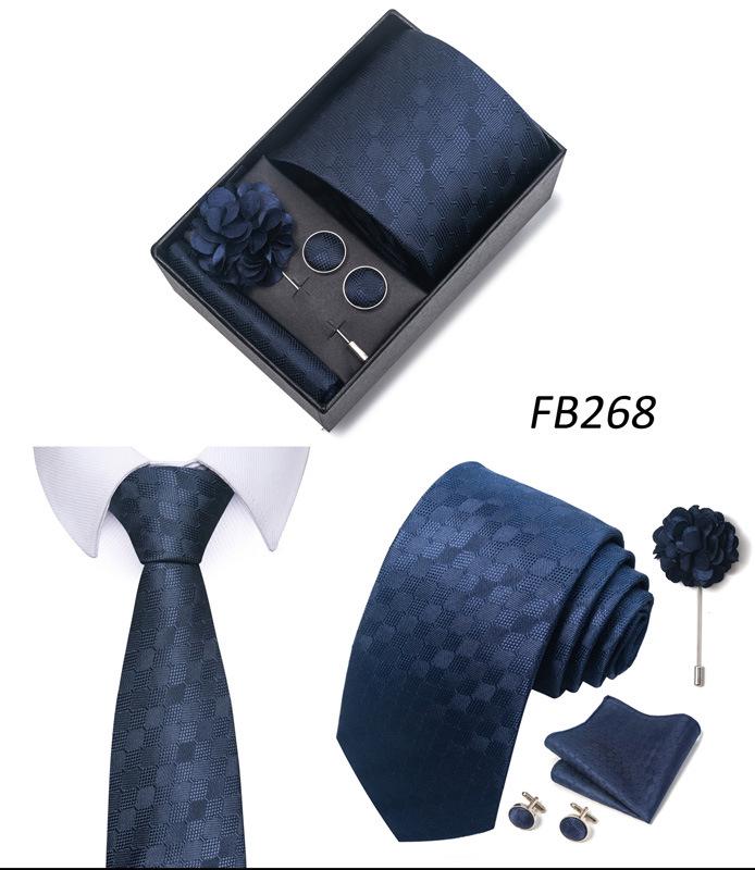 Herren Formale 8cm Krawatte Sechsteiliges Geschenkbox-Set für Bräutigam und Geschäftliche Anlässe