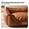 Easy to Clean Faux Leather Pet Bed | ShapeHolding Fill, with Raised Walls, for Living Room