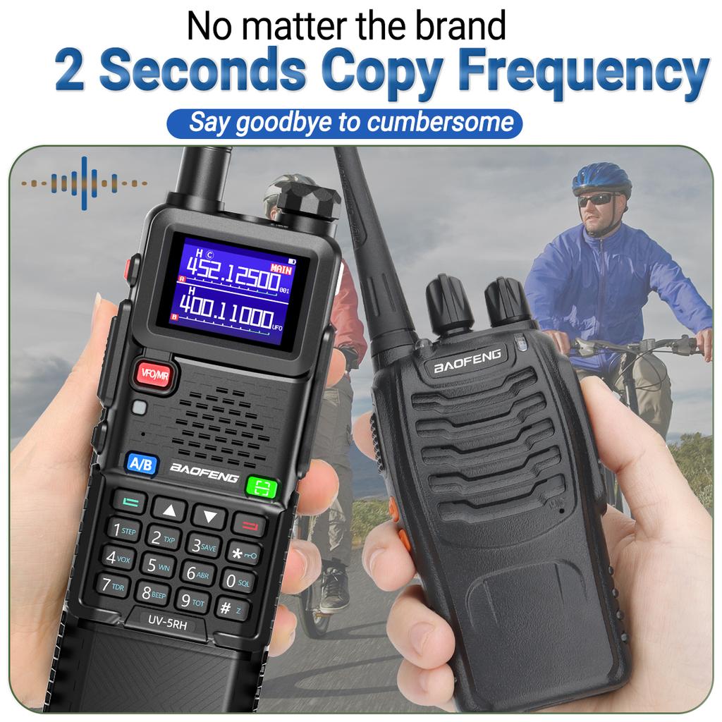 Baofeng UV-5RH 10W Air Band Walkie Talkie 3800mAh Wireless Copy Frequency Full Band NOAA Type-C Long Range Radio Upgraded UV-5R