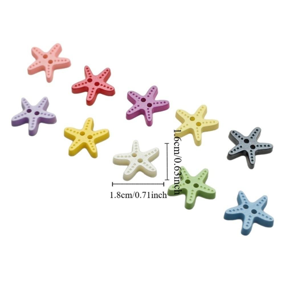 40pcs Creative Imitation Shell Buttons Cute DIY Buttons Starfish Buttons  Cardigan Sweater