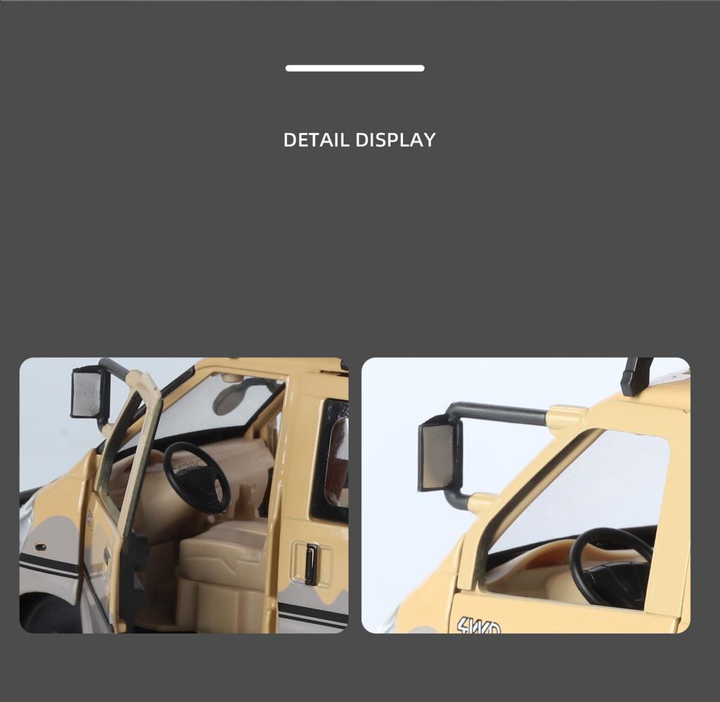 1/24 WuLing VAN Off-Road Vehicle Alloy Muscle Car Model Sound and Light Pull Back Children's Toy Collectibles Birthday Gift