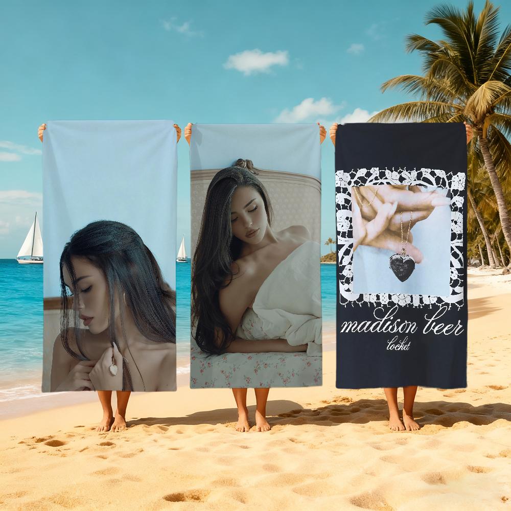 Singer Madison Beer Towel Large Quick-Drying Microfiber soft Beach Towel for Travel Fitness Sauna Bathing Camping