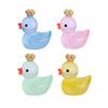 10pcs Cute Crown Small Ducks Miniature Animals Figurine Model New Mini Resin Ducks