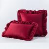 Ruffled Edge Minimalist Solid Color Velvet Pillow Cover For Home Decor Sofa Bed Throw Cushion Window Seat Lumbar Support Pillow Case