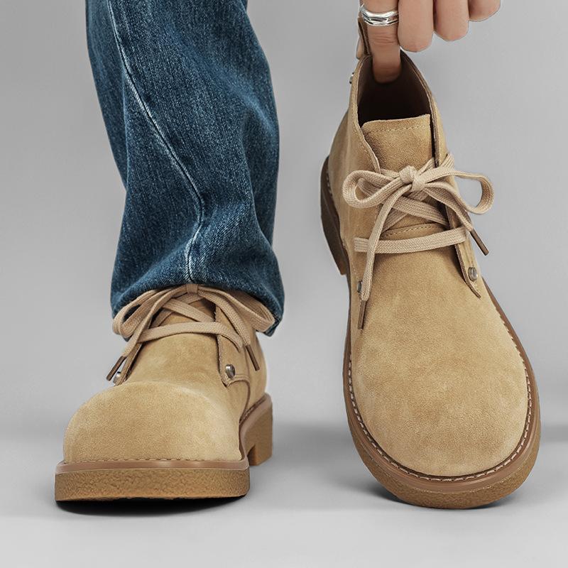 Mickey round head new casual platform heightening Martin boots big head derby shoes British retro tooling shoes