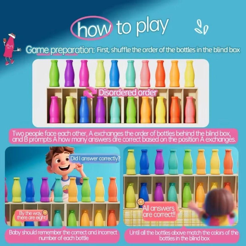 Jeu de Mémoire Créatif aux Couleurs Vives Jeu d'Apprentissage Montessori Couleur Jeu de Classification des Couleurs Exercice Cerveau Mémoire