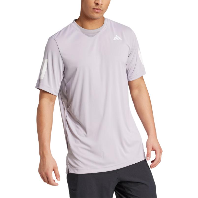 adidas Tennis3 Stripes SS25 T Shirt Men's Honor Gray JZ3490