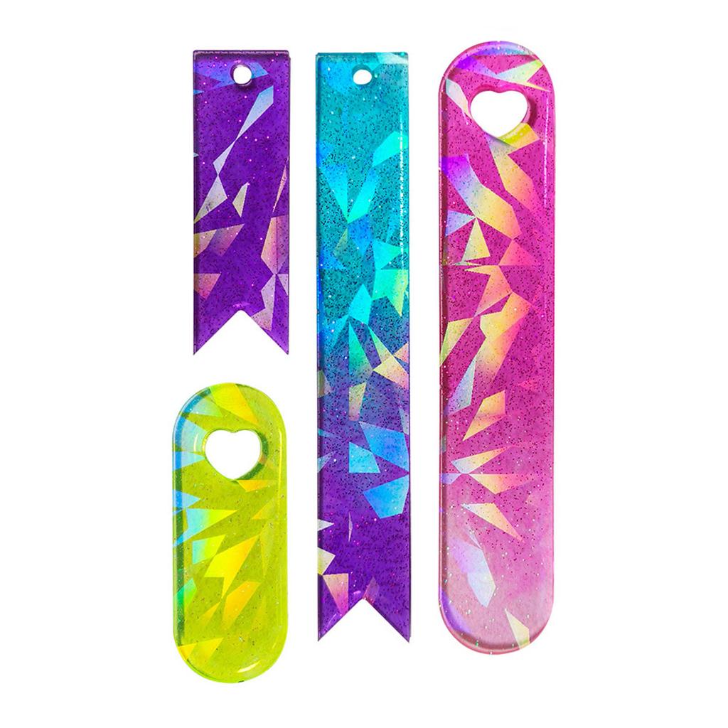 Dainty Ribbon Mold for Handmade Crafts Bookmark Shaped Pendant Casting Mould Holographic Laser Bookmarks Making Molds